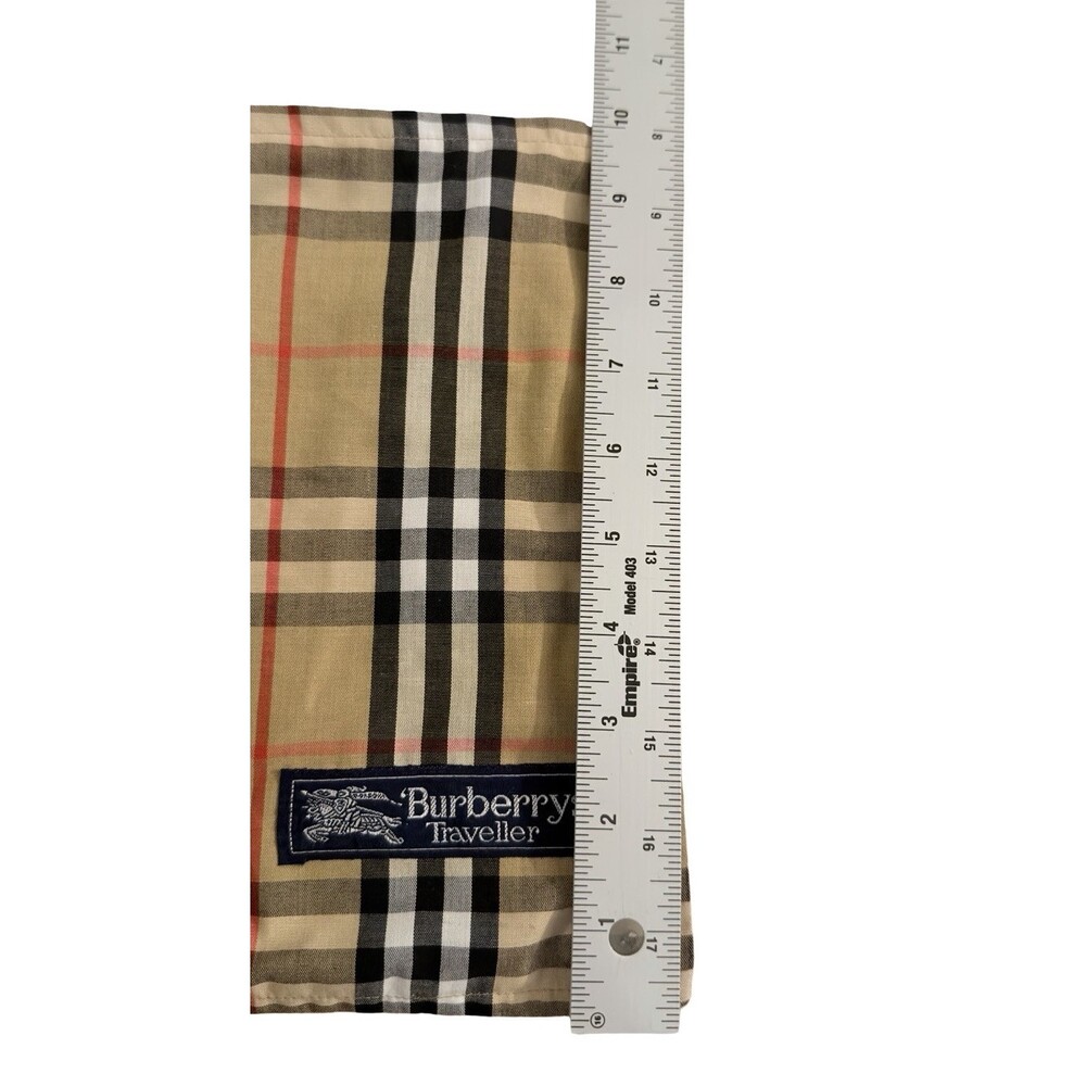 Burberrys Traveller Nova Check Pouch Clutch Beige Plaid Zip Bag Vintage - Picture 3 of 4